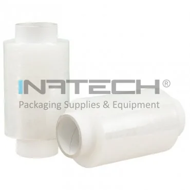 Folie Stretch Minirole Lungime 150 m, Latime 100 mm, Utilizare Manuala, Grosime 15 my, Culoare Transparent, Diametru Tub 38 mm, Lungime Tub 140 mm