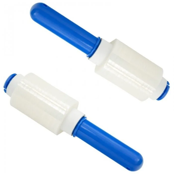 Kit Starter 10 Mini Role Folie Stretch Lungime 100 m, Latime 100 mm, Dispenser DA, 2, Grosime 23 my, Culoare Transparent, Rol...