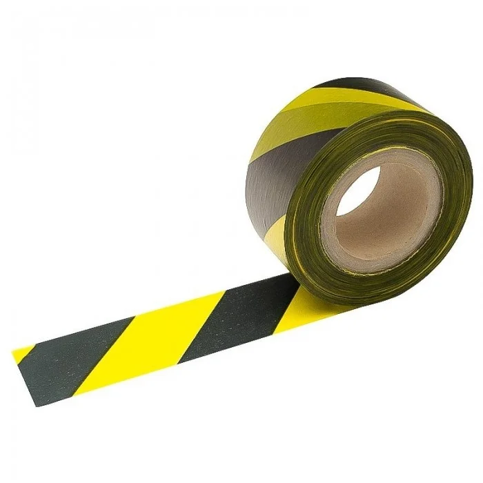 Banda De Avertizare Lungime 500 m, Latime 70 mm, Material LDPE, Culoare Negru / Galben-Benzi Adezive Si Adezivi