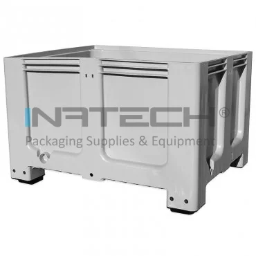 Boxpalet Plastic Cu Pereti Plini, 1200 x 1000 x 760 mm Lungime 1200 mm, Latime 1000 mm, Inaltime 760 mm, Volum Litri 610, Varianta 4 picioare