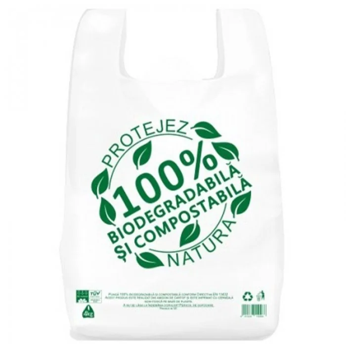 Pungi Biodegradabile Tip Maiou Pliu 2 x 60 mm, Dimensiuni 240 x 420 mm, Grosime 15 my, Rezistenta 3 kg, Buc / Pachet 500-Pung...