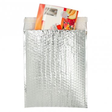 Plic Cu Bule Termoizolant Dimensiuni 550 x 350 mm, Material PET / Folie Bule / PEE, Clapeta 50 mm, Culoare Argintiu