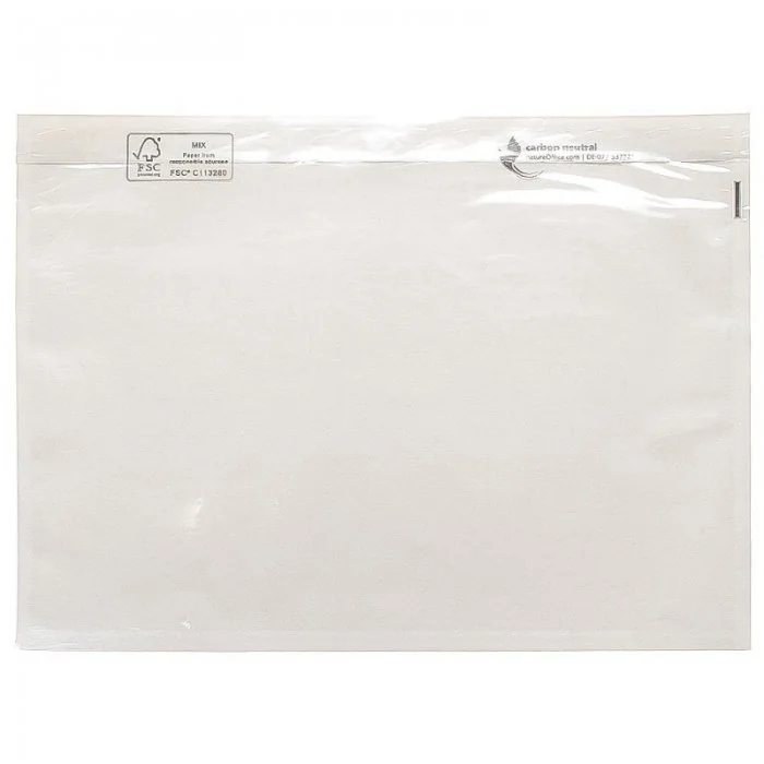 Set 100 Plicuri Port Document Autoadezive, C4/C5/C6/DL Dimensiuni 240 x 115 mm, Culoare Transparent, Tip LD (DL), Buc / Pache...