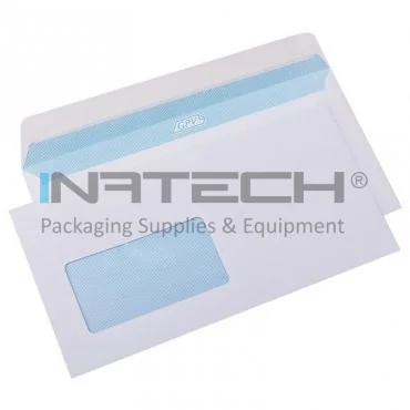 Plic Cu Fereastra Adeziv Siliconic, Dimensiuni 110 x 220 mm, Dimensiune Fereastra 45 x 90 mm, Pozitie Fereastra Stanga, Culoare Alb, Tip DL, Ambalare Buc/Cutie 1000