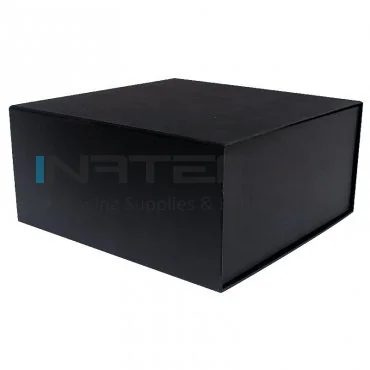 Cutie Pentru Cadouri Cu Inchidere Magnetica Lungime 230 mm, Latime 230 mm, Inaltime 110 mm, Culoare Negru, Tip Carton Mucava, Sistem Inchidere Magnet