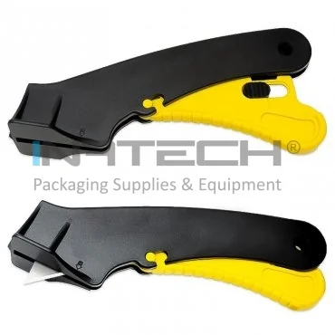 Cutter Retractabil Pentru Hartie Utilizare Intensa, Lama Metal, Culoare Negru, Siguranta DA, Suport Plastic