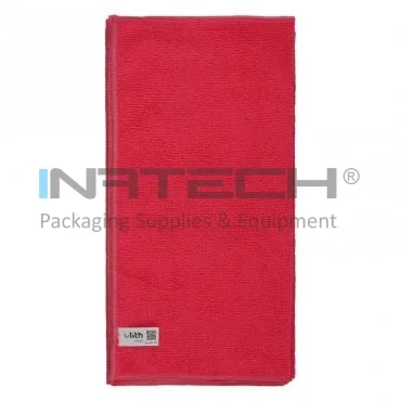 Lavete Microfibra Multicolor,  Dimensiuni 40 x 40 cm, Culoare Rosu, Greutate 210 gr/m2, Buc / Pachet 10