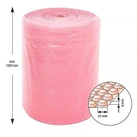 Folie Cu Bule Mici Roz Latime 400 mm, Lungime 100 m, Straturi 2, Grosime 60 my, Culoare Roz-Folie Cu Bule De Aer Mici