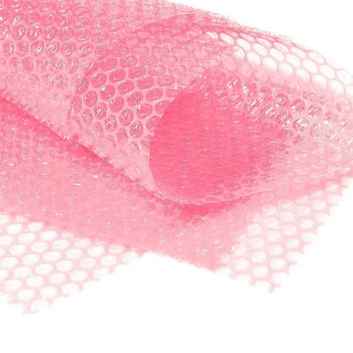 Folie Cu Bule Mici Roz Latime 1000 mm, Lungime 100 m, Straturi 2, Grosime 60 my, Culoare Roz-Folie Cu Bule De Aer Mici