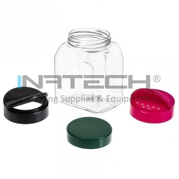 Borcan PET Forma Rectangulara, Tip Capac Simplu, Diametru Filet 63 mm, Volum 500 ml, Culoare Transparent, Buc / Pachet 12