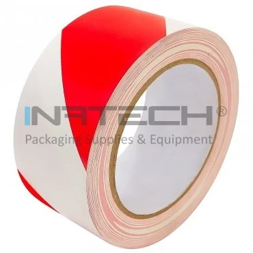 Banda Adeziva Pentru Marcare Lungime 33 m, Latime 50 mm, Culoare Rosu / Alb