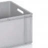 Euro Containere 600 x 400 mm Dimensiuni 600 x 400 x 300 mm, Volum Litri 60, Material PP Virgin, Greutate 2,3 kg, Culoare Gri-...