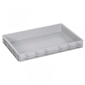 Euro Containere 600 x 400 mm Dimensiuni 600 x 400 x 75 mm, Volum Litri 15, Material PP Virgin, Greutate 0.9 kg, Culoare Gri-L...