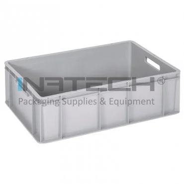 Euro Containere 600 x 400 mm Dimensiuni 600 x 400 x 200 mm, Material PP Virgin, Volum Litri 40, Greutate 1.9 kg, Culoare Gri