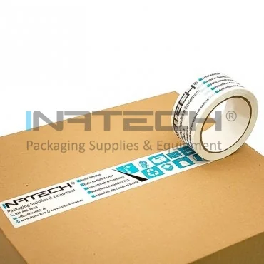 Banda Adeziva Personalizata Lungime 66 m, Numar Culori 2 Culori, Latime 50 mm, Tip Imprimare Pe Suprafata, Buc / Pachet 144