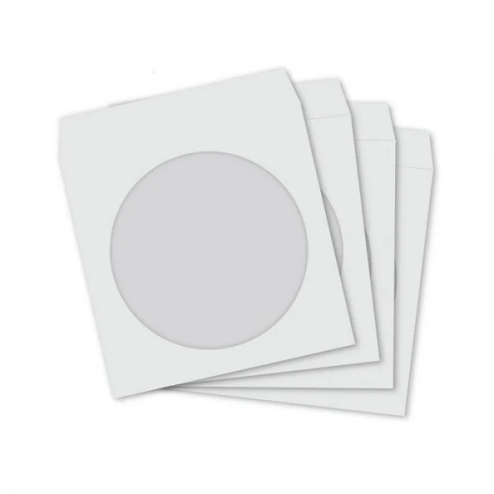 Plic Fara Fereastra Adeziv Umectabil, Dimensiuni 124 x 127 mm, Culoare Alb, Tip CD DVD, Ambalare Buc/Cutie 1000-Plicuri Si Pu...