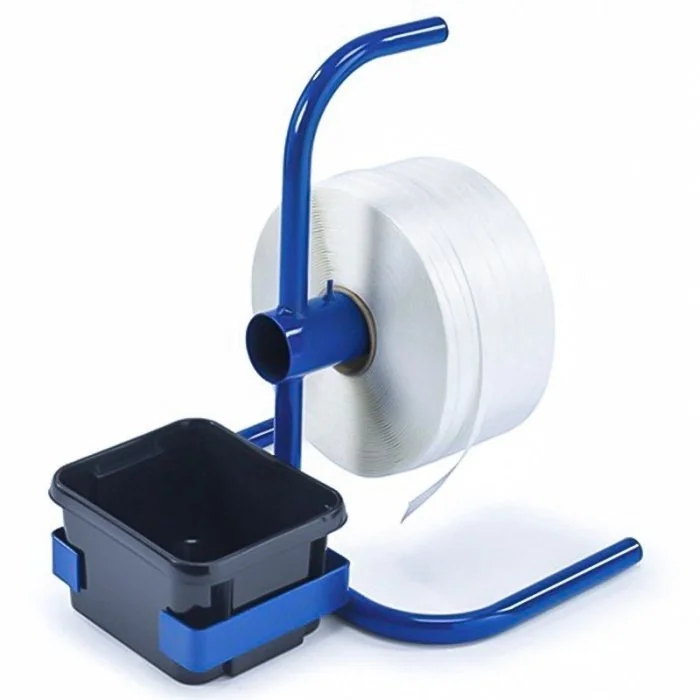 Banda De Legat Din Poliester Lungime 1100 m, Latime 13 mm, Rezistenta La Rupere 375 kgf, Culoare Alb-Benzi Pentru Legare Si P...