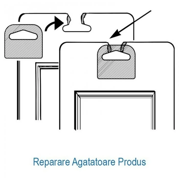 Set Agatatori Autoadezive Din Plastic Pentru Raft Tip Agatatoare Mini, Dimensiuni 25 x 35 mm, Grosime 380 my, Suprafata Lipir...