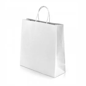 Pungi Hartie Cu Maner Rasucit, Alb/Natur Dimensiuni 250 x 110 x 300 mm, Tip Maner Sfoara, Material Hartie 90 gr/m2, Culoare A...