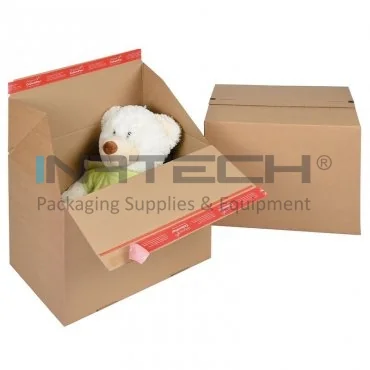 Cutii Carton Euro Cu Autosigilare ColomPac ® Lungime 394 mm, Latime 294 mm, Inaltime 287 mm, Culoare Maro, Tip Carton CO3