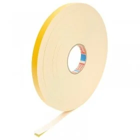 Banda Buretoasa Dublu Adeziva Lungime 5 m, Latime 20 mm, Material Burete PE, Culoare Alb-Benzi Dublu Adezive