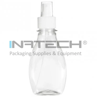 Recipiente Din Plastic Forma Fusiforma, Tip Capac Spray, Diametru Filet 28 mm, Maner NU, Volum 100 ml, Culoare Transparent, Buc / Pachet 10