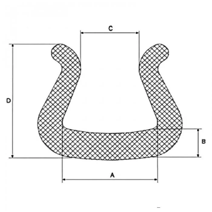 Profil Din Spuma PEE, U Tulip Lungime 2000 mm, Dimensiuni A-B-C-D 80 x 10 x 40 x 75 mm, Culoare Albastru, Metri / Pachet 100-...