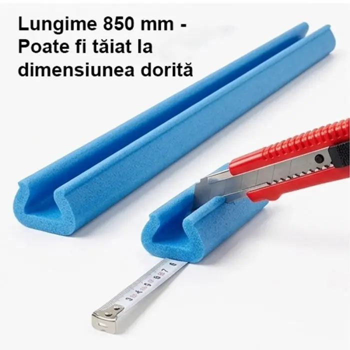 Profil Din Spuma PEE, U Tulip Lungime 850 mm, Dimensiuni A-B-C-D 41 x 12 x 25 x 47 mm, Culoare Albastru-Polietilena Expandata...