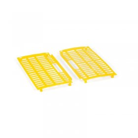 Set De Usi Pentru Lada Pasari VII 420 x 230 x 13 mm, Material PP Virgin, Galben/Albastru-Ladite Pliabile
