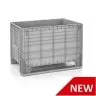 Boxpalet 1200 x 1000 x 975 mm, Material PP Reciclat, Volum 610 Litri, Greutate 34 kg, Gri-Ladite Pliabile