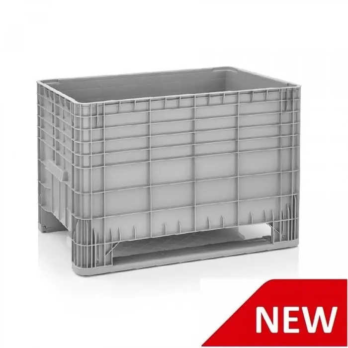 Boxpalet 1200 x 1000 x 975 mm, Material PP Reciclat, Volum 610 Litri, Greutate 34 kg, Gri-Ladite Pliabile