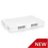 Palet 1200 x 800 x 150 mm, 2 Traverse, Material HDPE, Alb-Ladite Pliabile