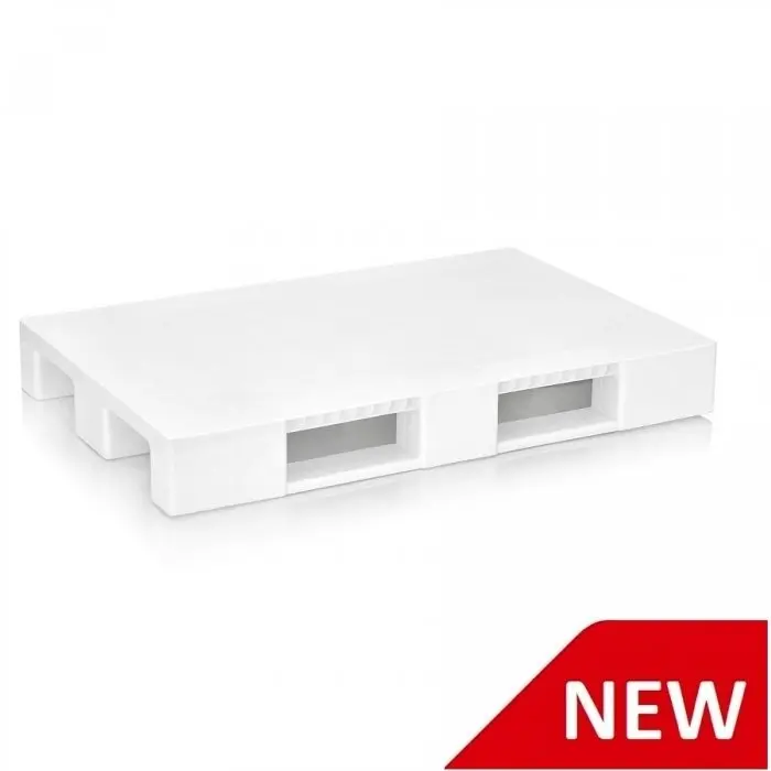 Palet 1200 x 800 x 150 mm, 2 Traverse, Material HDPE, Alb-Ladite Pliabile