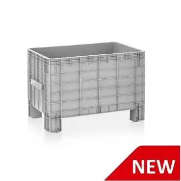 Boxpalet Solid 1040 x 640 x 670 mm, 4 Picioare, Capacitate 270 L, Material PP, Gri