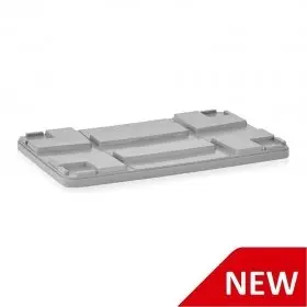 Capac Pentru Boxpaleti 1115 x 655 x 60 mm, Plin, Material PP, Gri-Ladite Pliabile