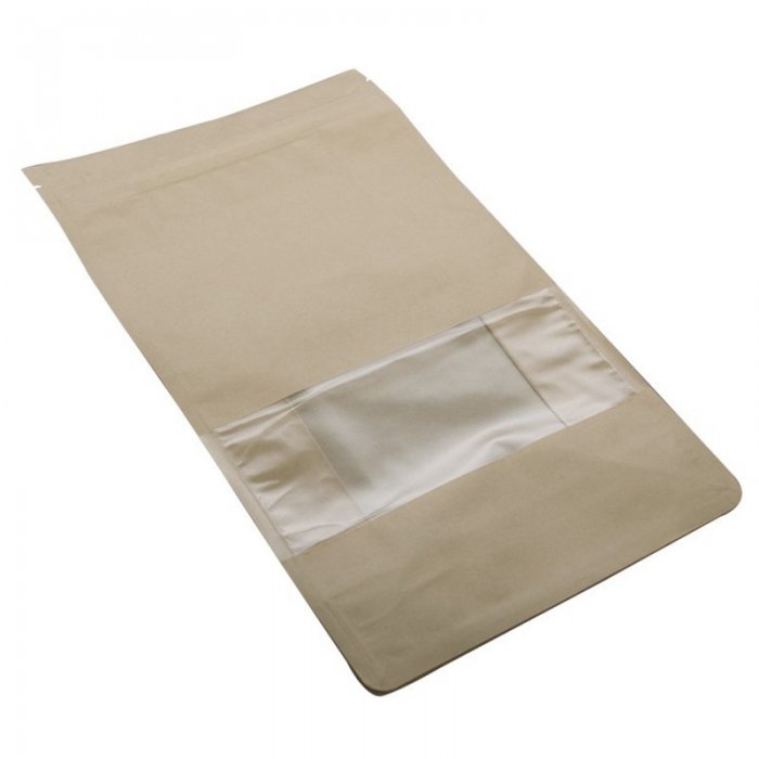 Pungi Kraft Cu Fereastra Si Inchidere Fermoar-Pungi Cu Inchidere Zip Sau Slider