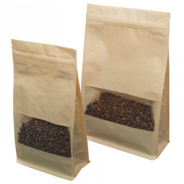 Pungi Kraft Cu Fereastra Si Inchidere Fermoar