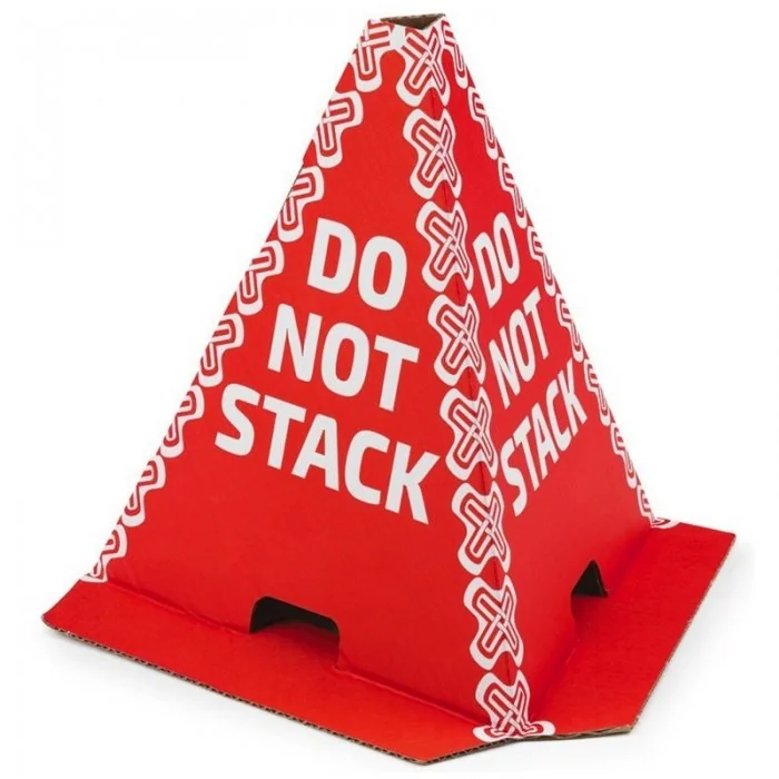 Conuri Protectie Lungime 300 mm, Latime 300 mm, Inaltime 320 mm, Material Carton Ondulat, Culoare Rosu / Alb, Buc / Pachet 25...