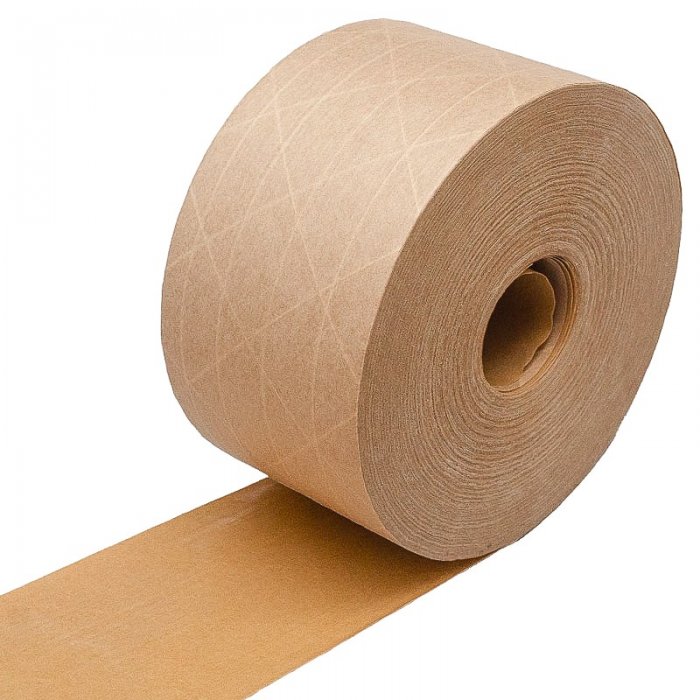 Banda Adeziva Umectibila Din Hartie Kraft, Ranforsare Cross, 150 m x 60 mm-Benzi Adezive Si Adezivi