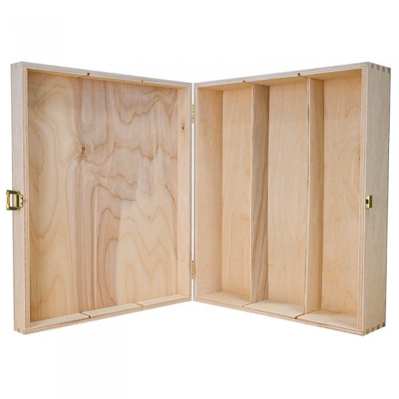 Cutie Din Lemn Pentru 3 Sticle De Vin