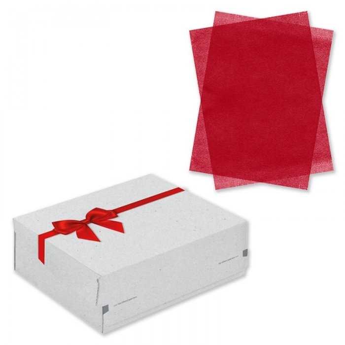 Pachet Cutie Cadouri Cu Autoformare 241 x 166 x 94 mm + Hartie De Matase Rosu-Pachete PROMO