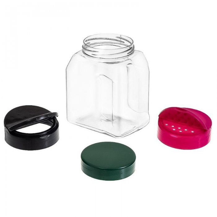 Borcan PET Forma Rotunda, Tip Capac Simplu, Diametru Filet 53 mm, Volum 100 ml, Culoare Transparent, Buc / Pachet 14-Recipien...