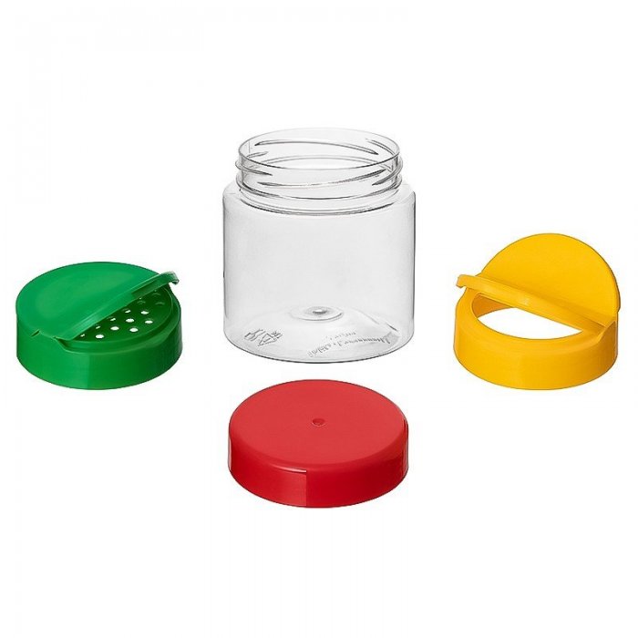 Borcan PET Forma Rotunda, Tip Capac Simplu, Diametru Filet 53 mm, Volum 100 ml, Culoare Transparent, Buc / Pachet 14-Recipien...