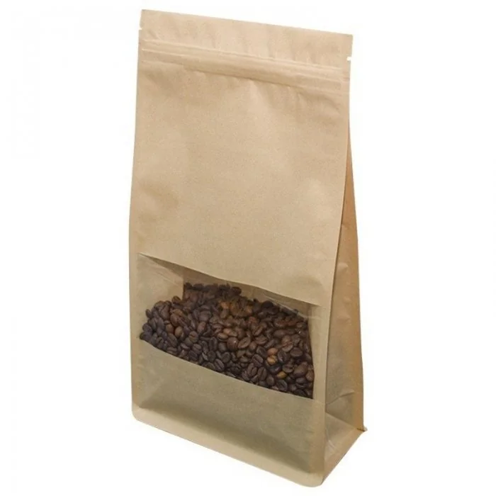 Pungi Kraft Cu Fereastra Si Inchidere Fermoar Latime 150 mm, Inaltime 255 mm, Volum 1500 ml, Burduf Inferior 2 x 40 mm, Burdu...