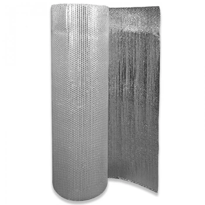 Folie Cu Bule Mici Aluminizata Latime 1000 mm, Lungime 50 m, Straturi 3, Grosime 60 my, Culoare Argintiu-Folie Cu Bule De Aer...